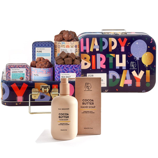 מארז יום הולדת וסבון ידיים חמאת קקאו