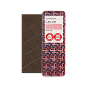A bar of milk chocolate with salted cashews