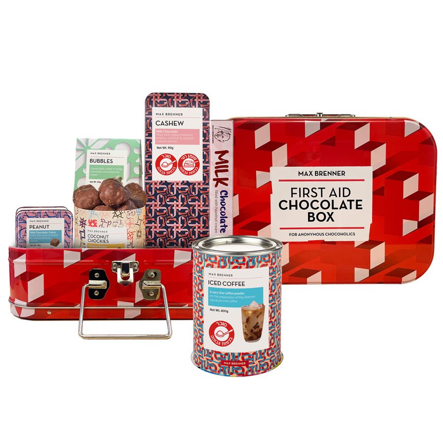 First Aid Chocolate Box & Iced Coffee