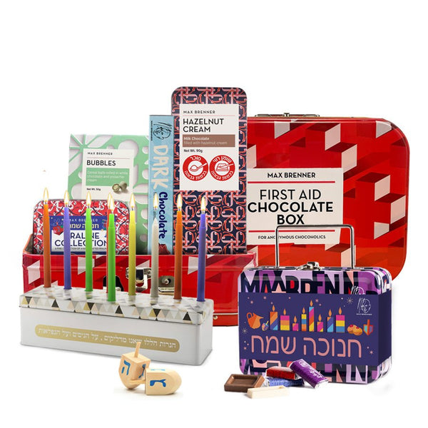 Hanukkah Suitcase & Mini Hanukkah Neapolitan Chocolate Suitcase