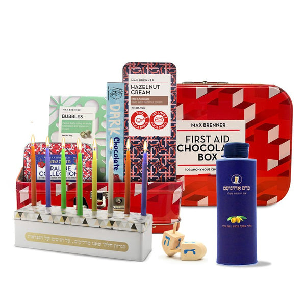 Hanukkah suitcase and olive oil from Kerem Achinoam