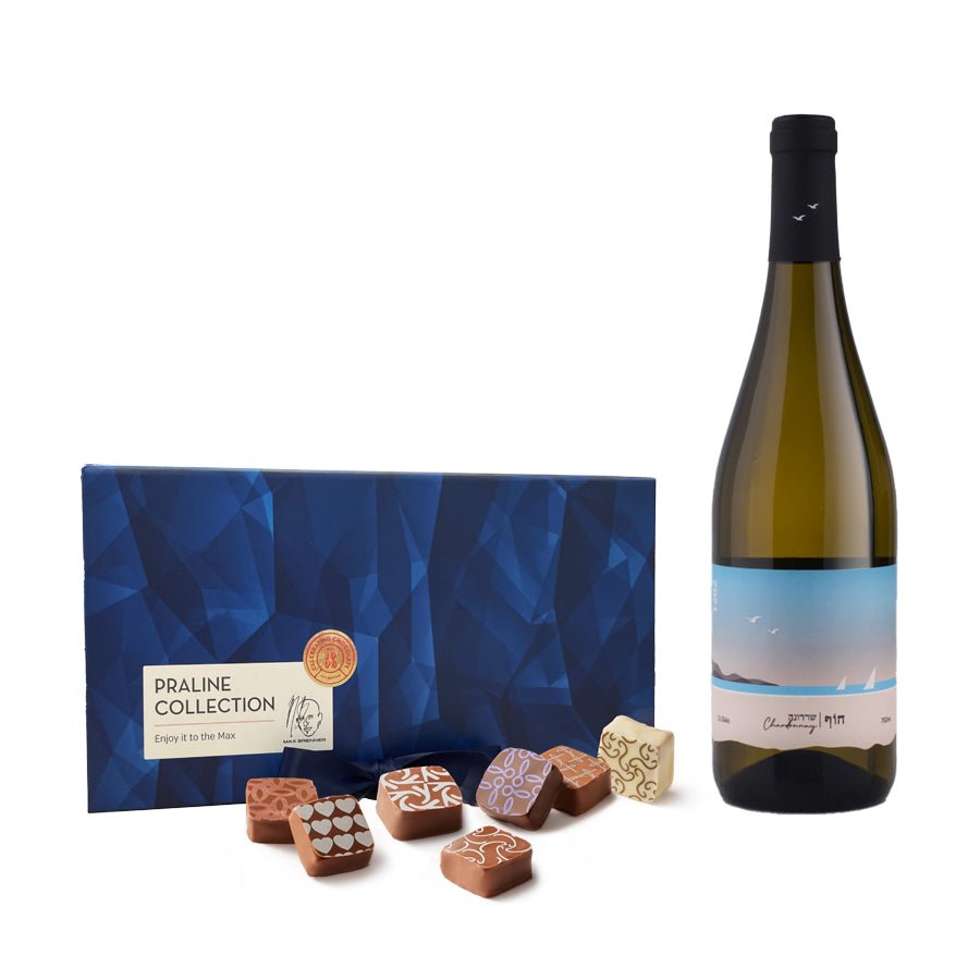 Luxury 18-Piece Praline Assortment & White Chardonnay