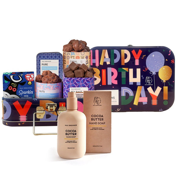 Birthday box and cocoa butter hand soap