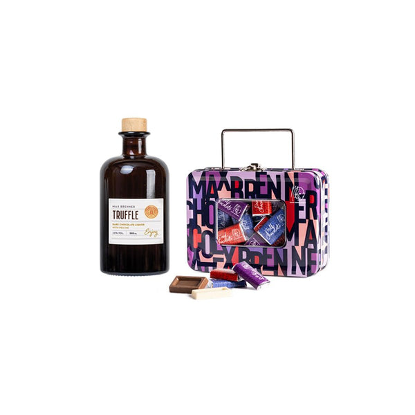 Chocolate Truffle Liqueur & Mini Neapolitan Chocolate Suitcase