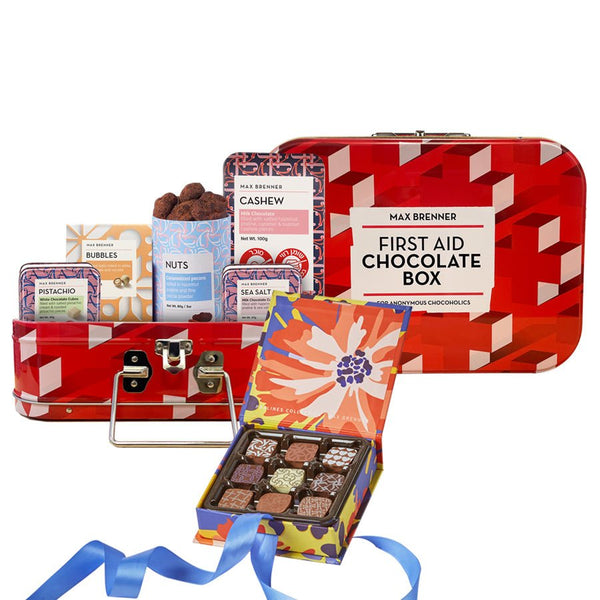 First Aid Chocolate Box & 9pc Pralines Blossom