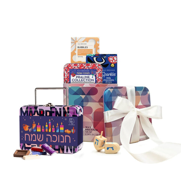 נפלאות החנוכה & מזוודת שוקולד נפוליטנים חנוכה שמח