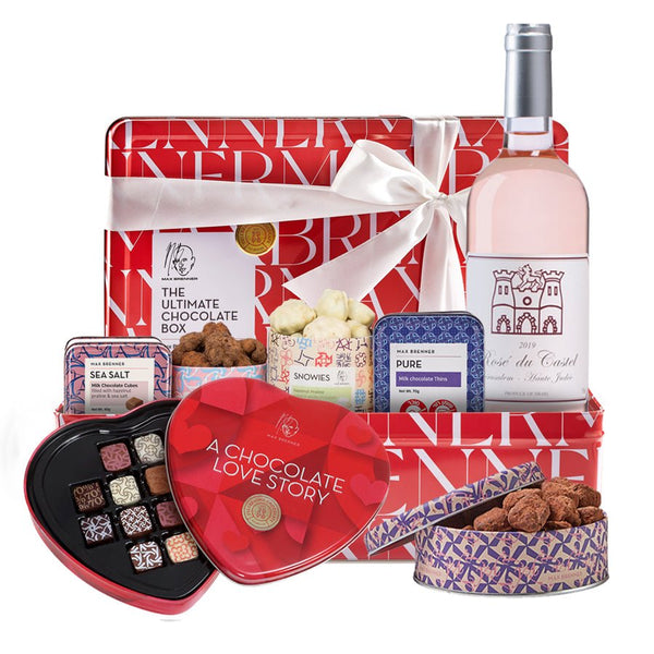 CHOCOLATE & Rosé Du Castel & 12pc Pralines Love Story