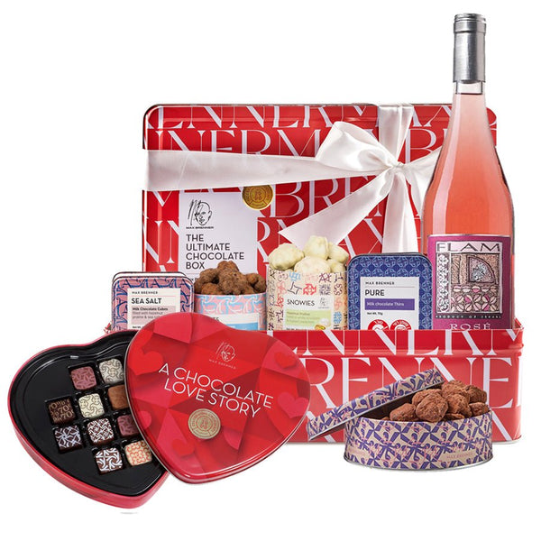 CHOCOLATE & WINE FLAM ROSE & 12pc Pralines Love Story