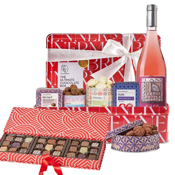 CHOCOLATE & WINE FLAM ROSE & 27pc Pralines Love Story