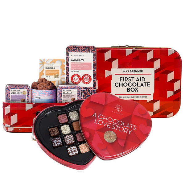 First Aid Chocolate Box & 12pc Pralines Love Story