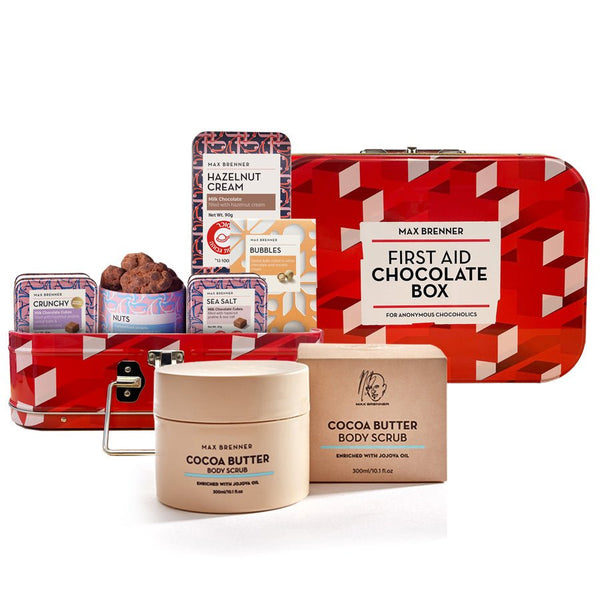 First Aid Chocolate Box & Body Scrub