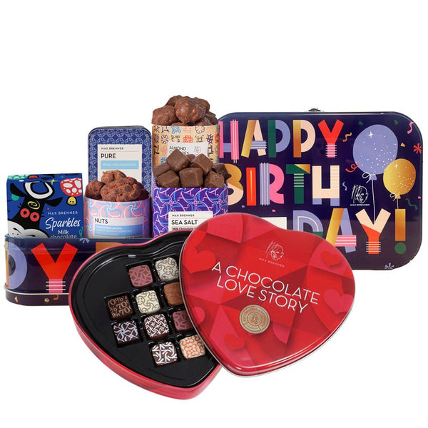 מארז יום הולדת ופרלין לב