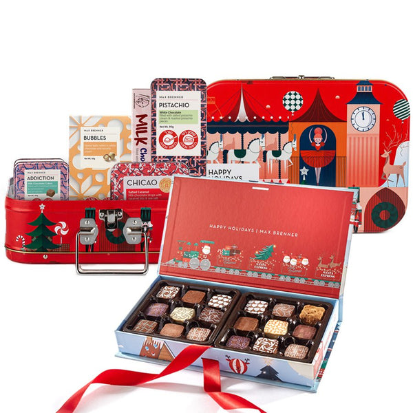 Winter Suitcase & Winter 18pc Pralines